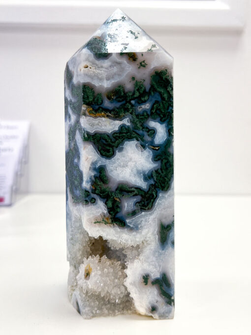 Large Moss Agate tower