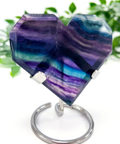 Rainbow Fluorite heart