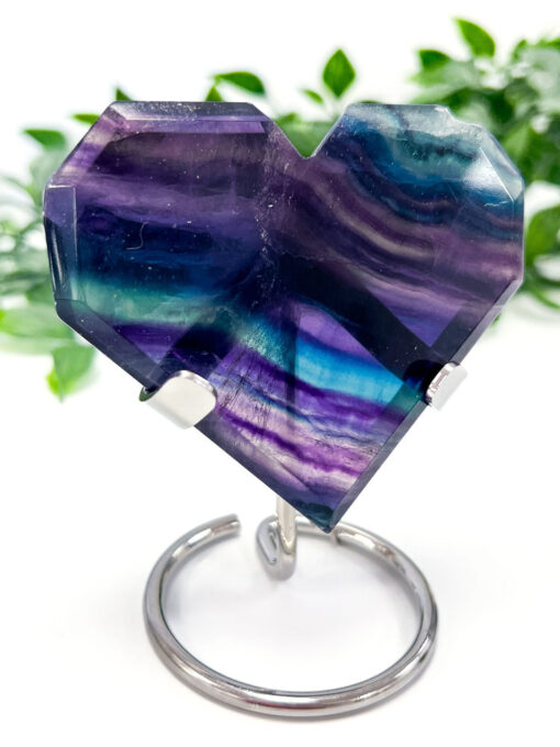 Rainbow Fluorite heart