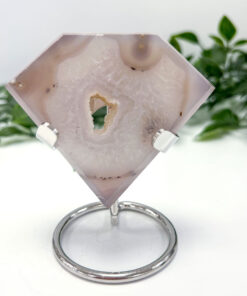 druzy Agate diamond with stand