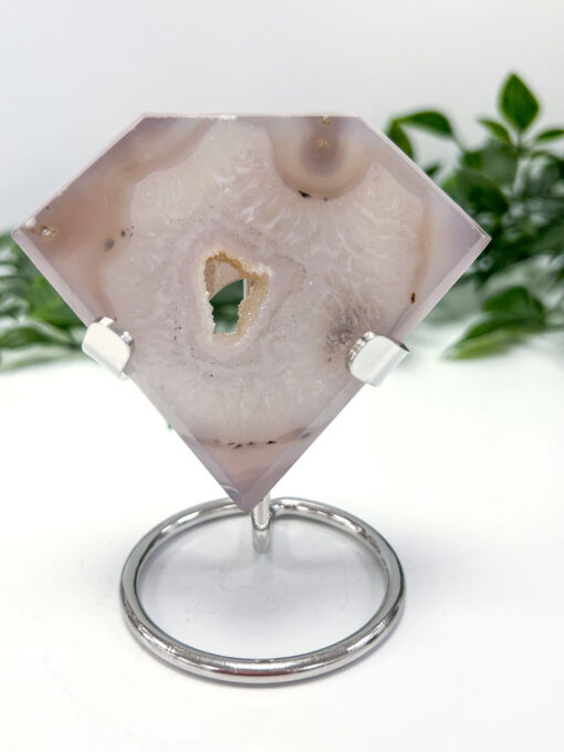 druzy Agate diamond with stand