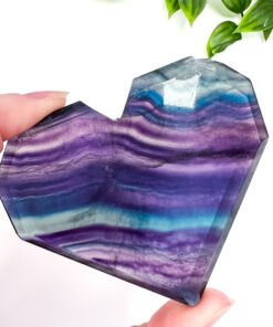 Rainbow Fluorite heart