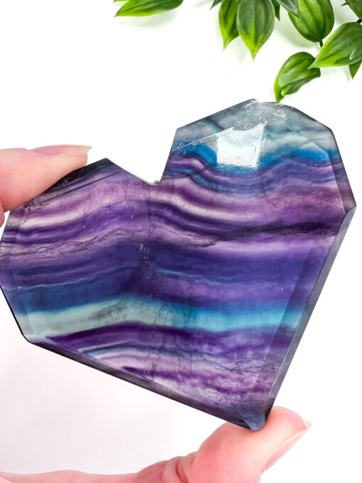 Rainbow Fluorite heart