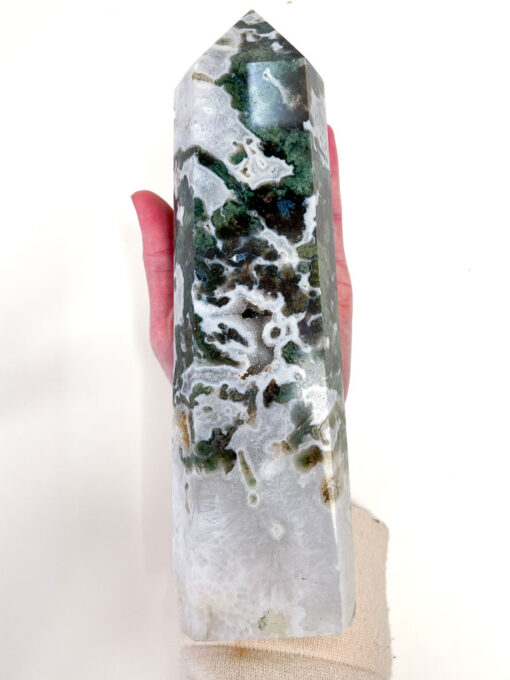 Large Moss Agate tower