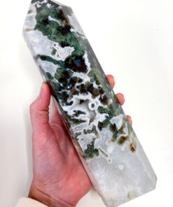 Large Moss Agate tower