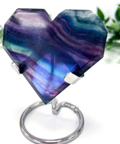 Rainbow Fluorite heart