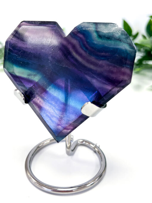 Rainbow Fluorite heart