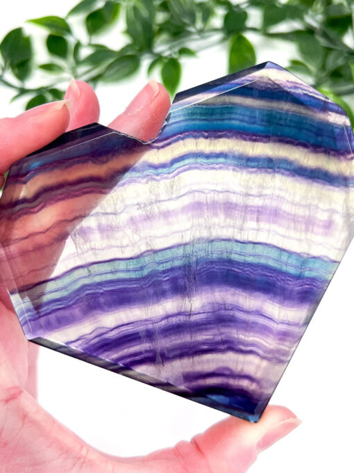 Rainbow Fluorite heart