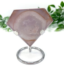 druzy Agate diamond with stand