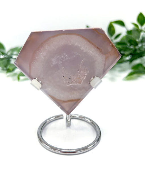 druzy Agate diamond with stand