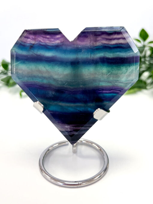 Rainbow Fluorite heart