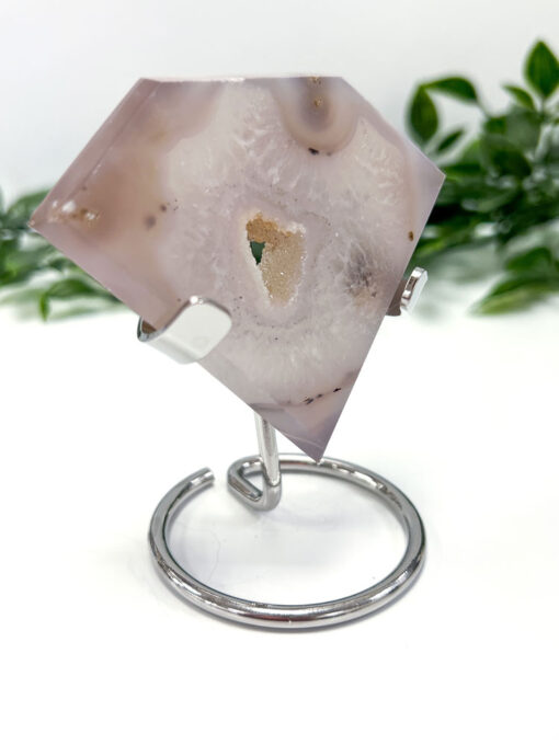 druzy Agate diamond with stand