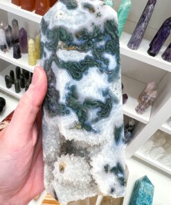 Large Moss Agate tower