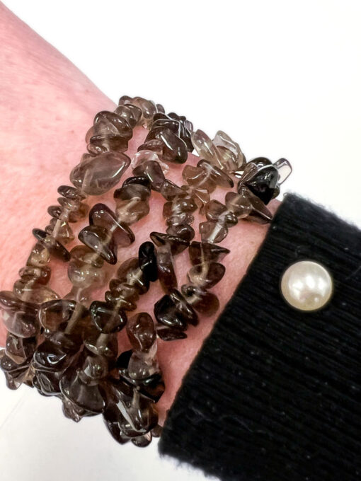 Smoky Quartz chip bracelet