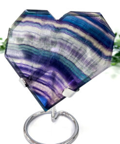 Rainbow Fluorite heart