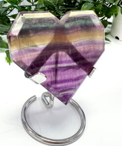 Rainbow Fluorite heart