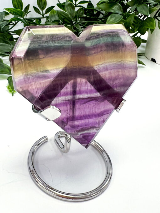 Rainbow Fluorite heart