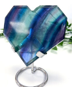 Rainbow Fluorite heart