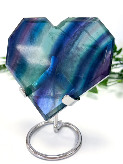 Rainbow Fluorite heart