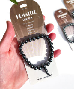 Hematite Bracelet With Crystal Property Card