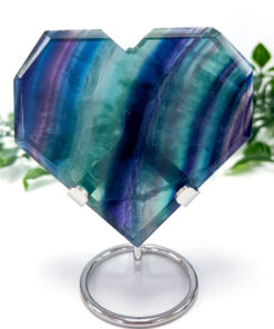 Rainbow Fluorite heart