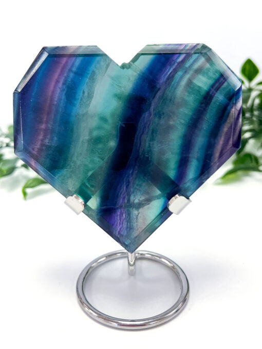 Rainbow Fluorite heart