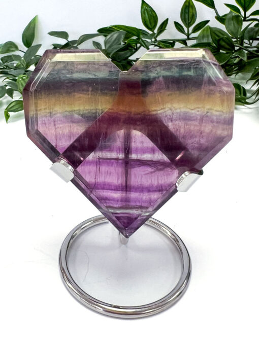 Rainbow Fluorite heart