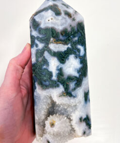 Large Moss Agate tower