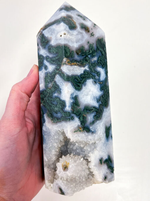 Large Moss Agate tower