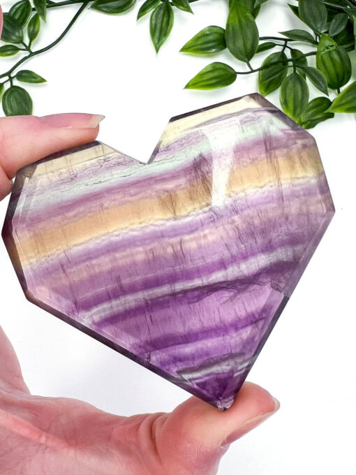 Rainbow Fluorite heart