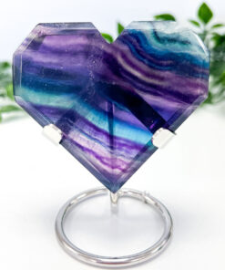 Rainbow Fluorite heart