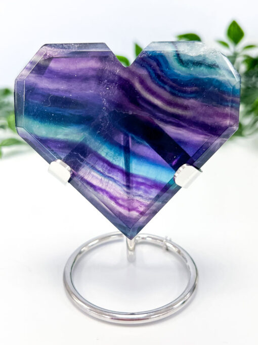 Rainbow Fluorite heart