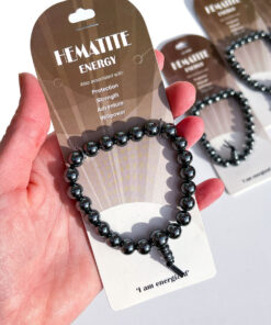 Hematite Bracelet With Crystal Property Card