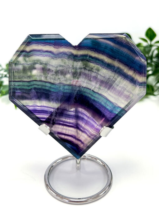 Rainbow Fluorite heart