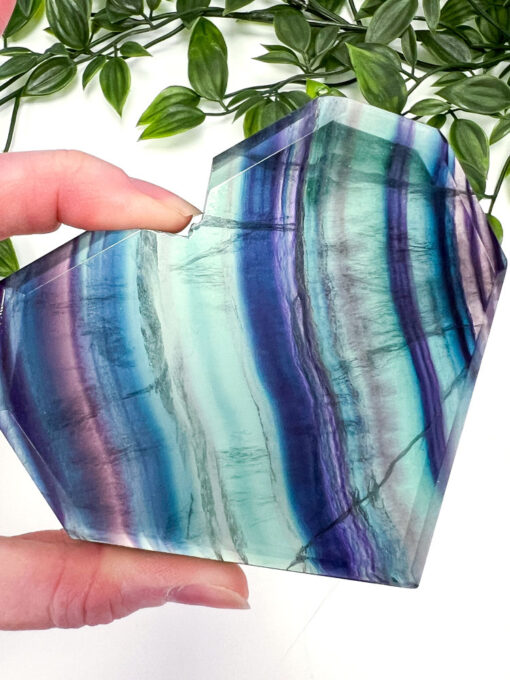 Rainbow Fluorite heart