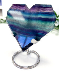 Rainbow Fluorite heart