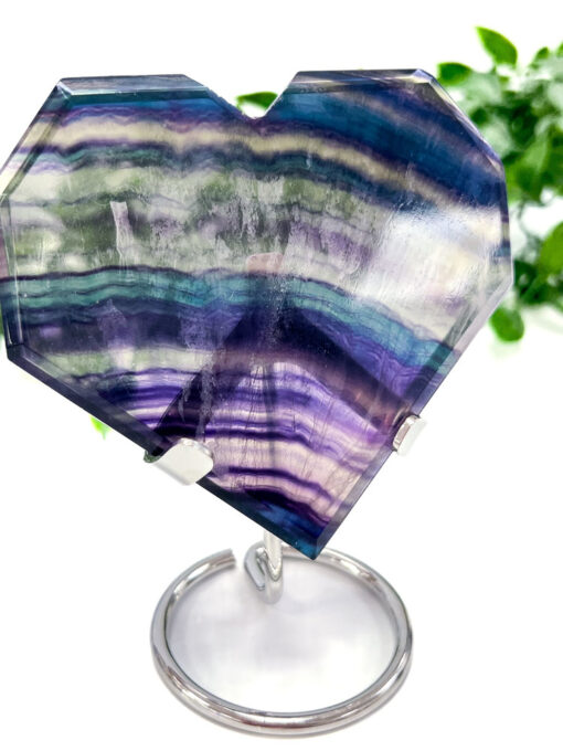 Rainbow Fluorite heart