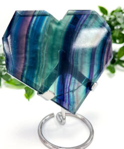 Rainbow Fluorite heart