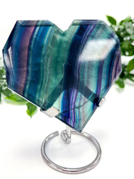 Rainbow Fluorite heart