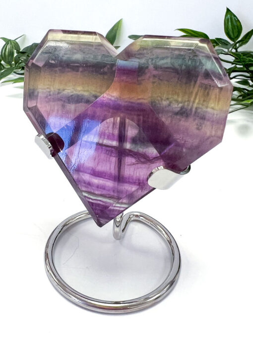 Rainbow Fluorite heart