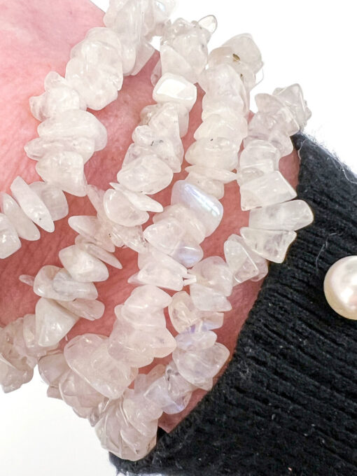 Rainbow Moonstone chip bracelet