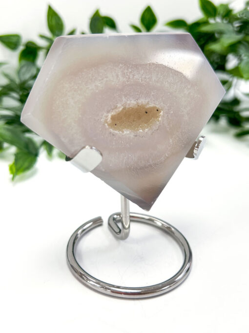 druzy Agate diamond with stand