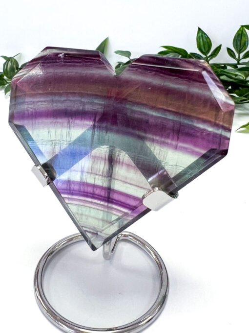 Rainbow Fluorite heart