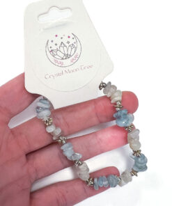 Aquamarine and Moonstone chip bracelet