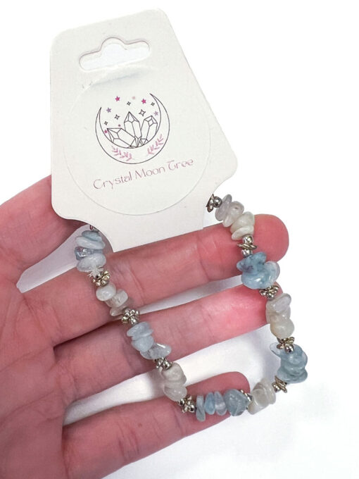 Aquamarine and Moonstone chip bracelet