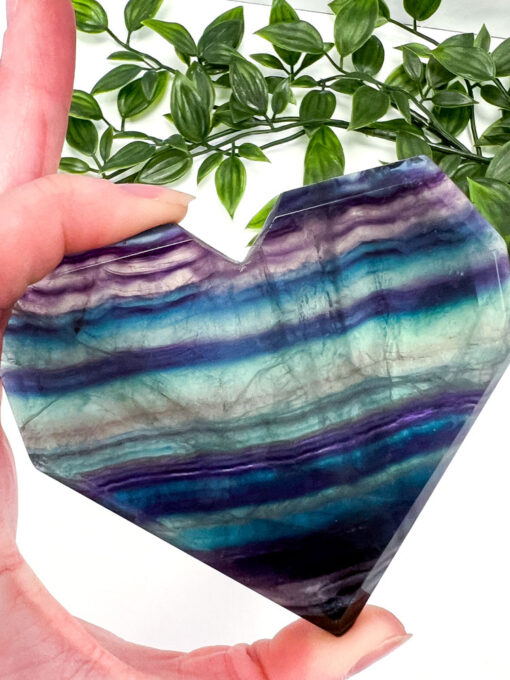 Rainbow Fluorite heart