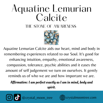 Aquatine Lemurian Calcite crystal healing properties