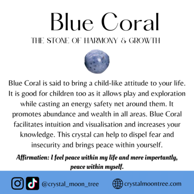 Blue Coral crystal healing properties