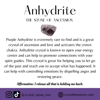 Anhydrite crystal healing properties