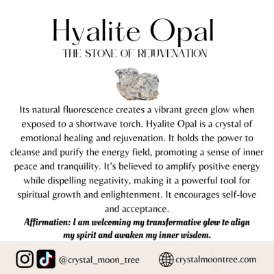 Hyalite Opal crystal healing properties